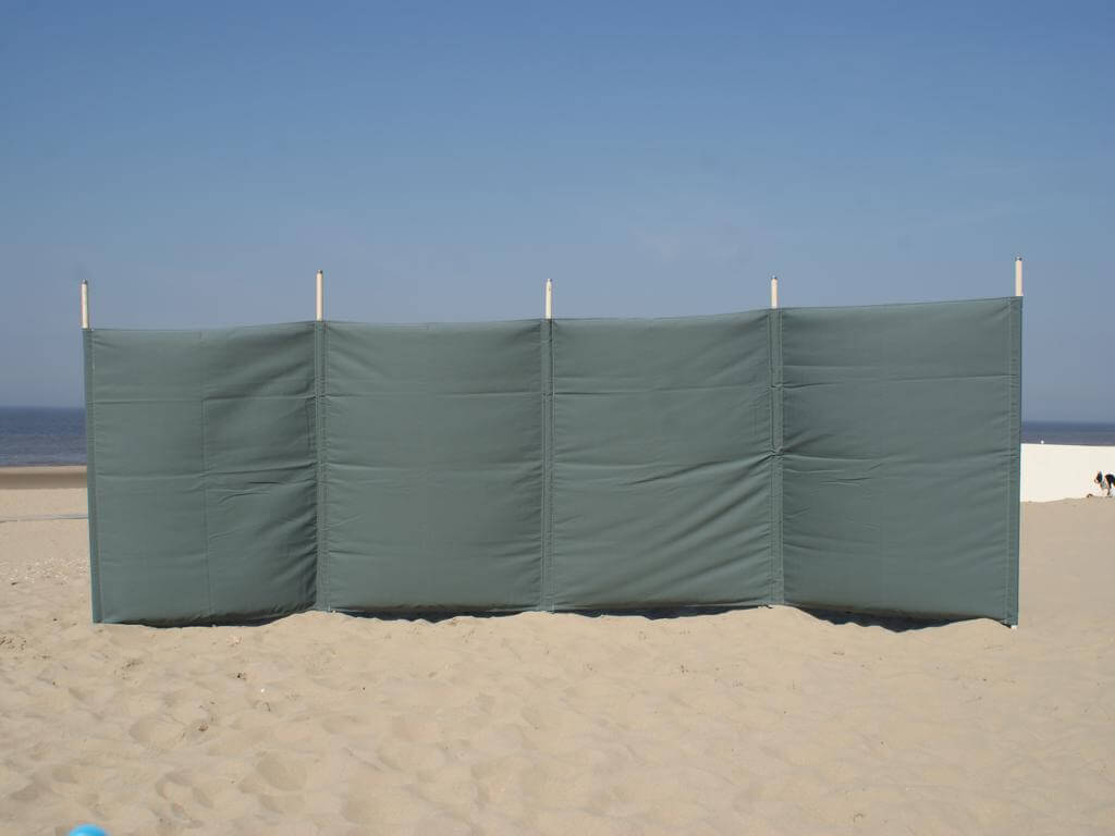 5 m, schlichtes Grau (mit grüner Tönung). Windschutz aus Dralon – 5 m