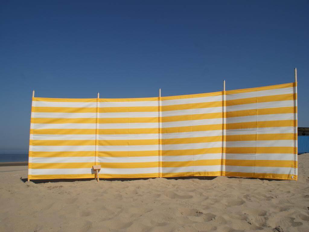 5 m gelb/weißer Dralon Windschutz – 5 m