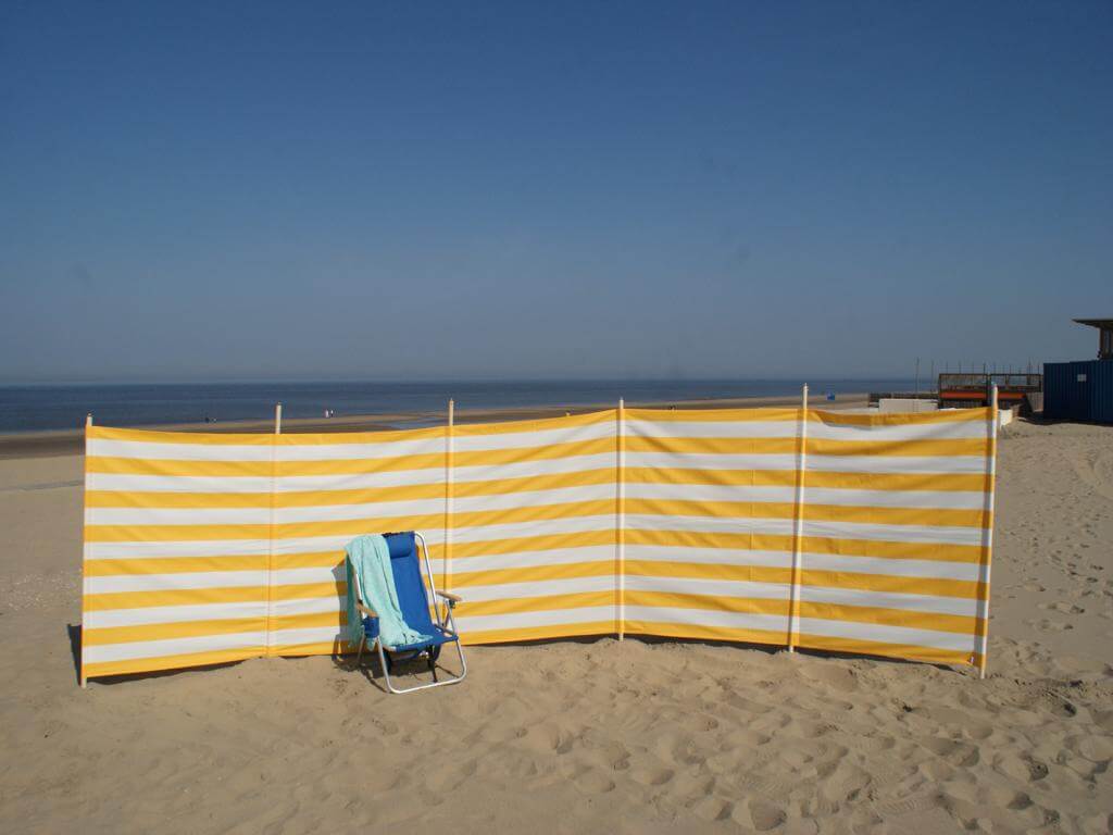 6 m gelb/weißer Dralon Windschutz – 6 m