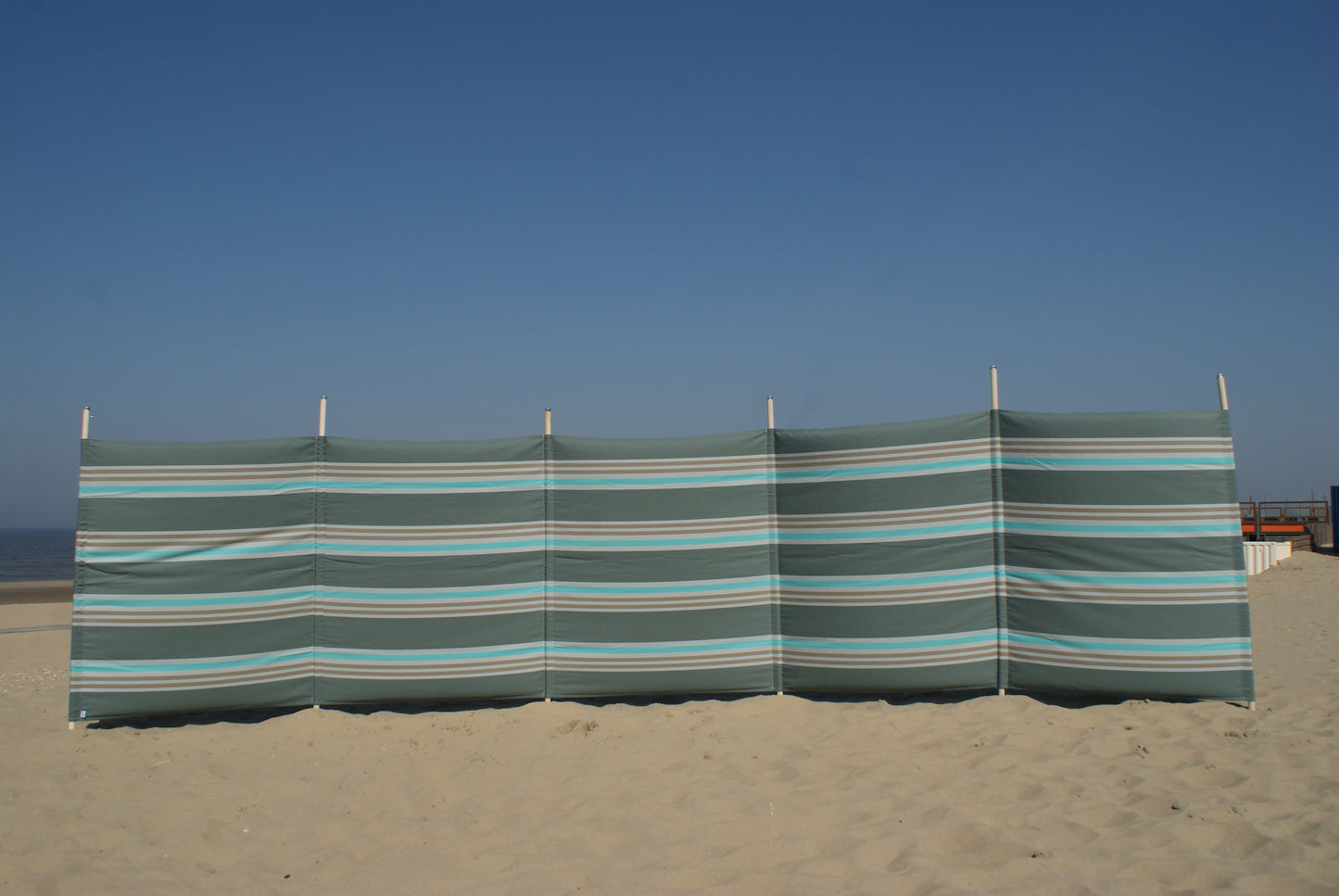 7 m Grau/Taupe/Türkis Dralon Windschutz – 7 m