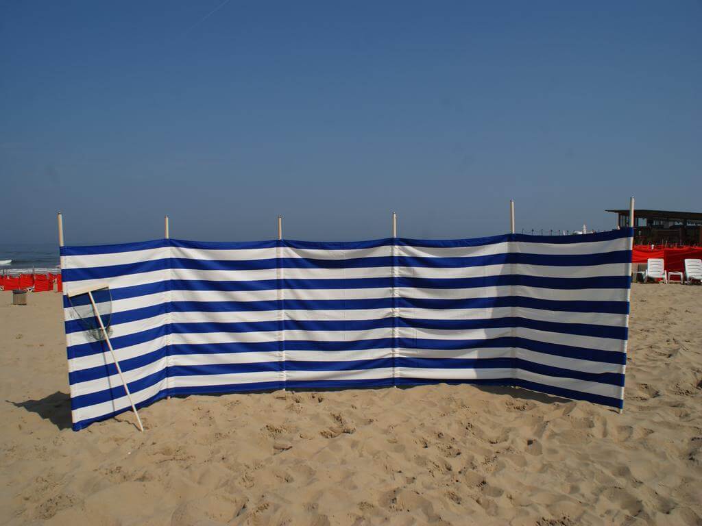 6m Kobalt-Blauw/Wit Dralon Windscherm 6m