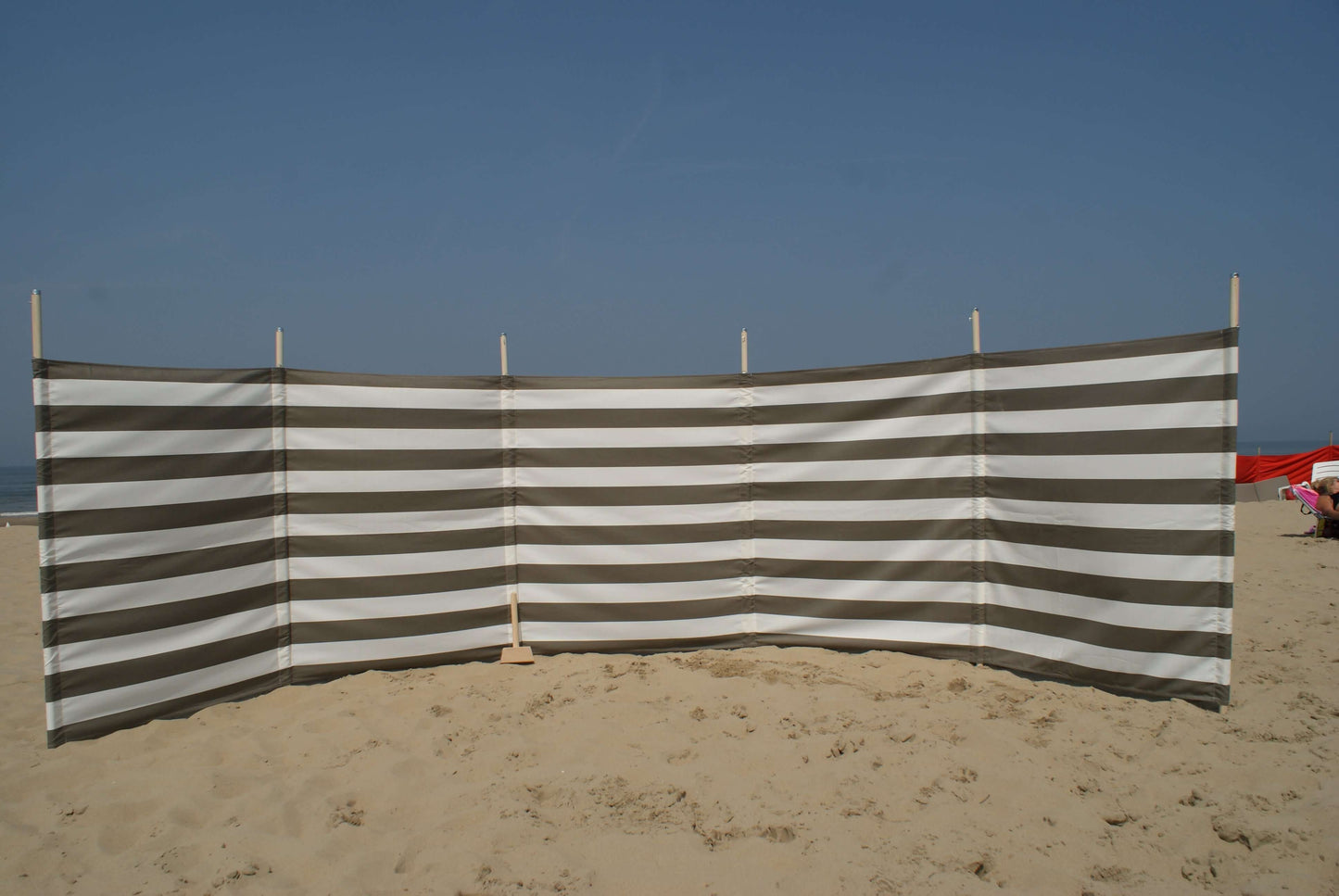 7m Taupe/Weiß Dralon Windschutz - 7m