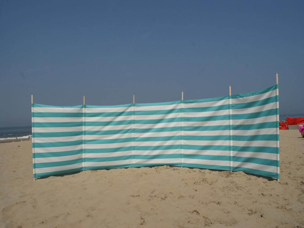 6m Türkis/weißer Dralon- Windschutz - 6m