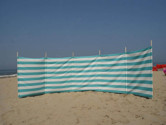 6m Turquoise/Wit Dralon Windscherm - 6m