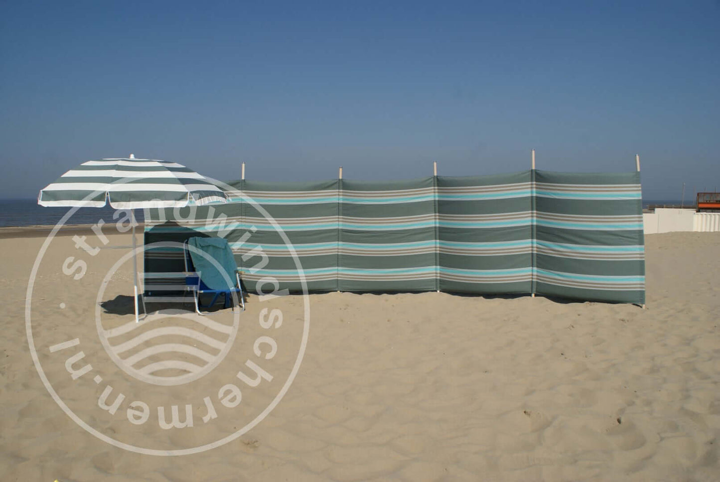 7 m Grau/Taupe/Türkis Dralon Windschutz – 7 m