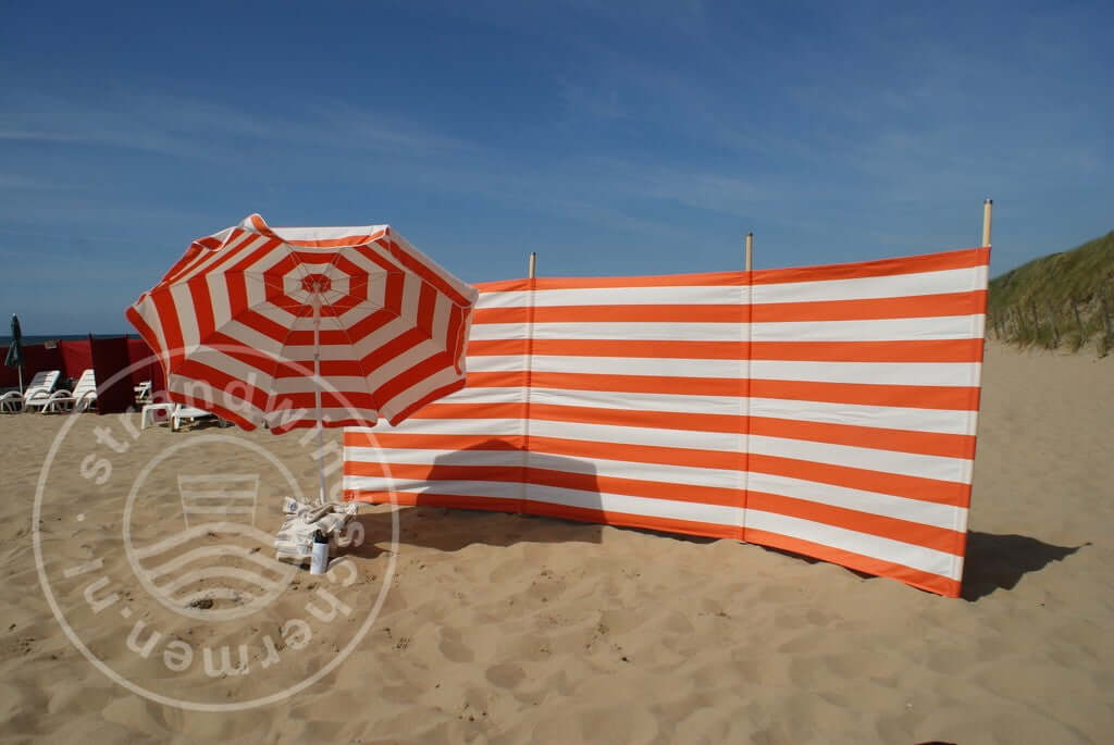 4m Oranje/Wit Dralon Windscherm - 4m