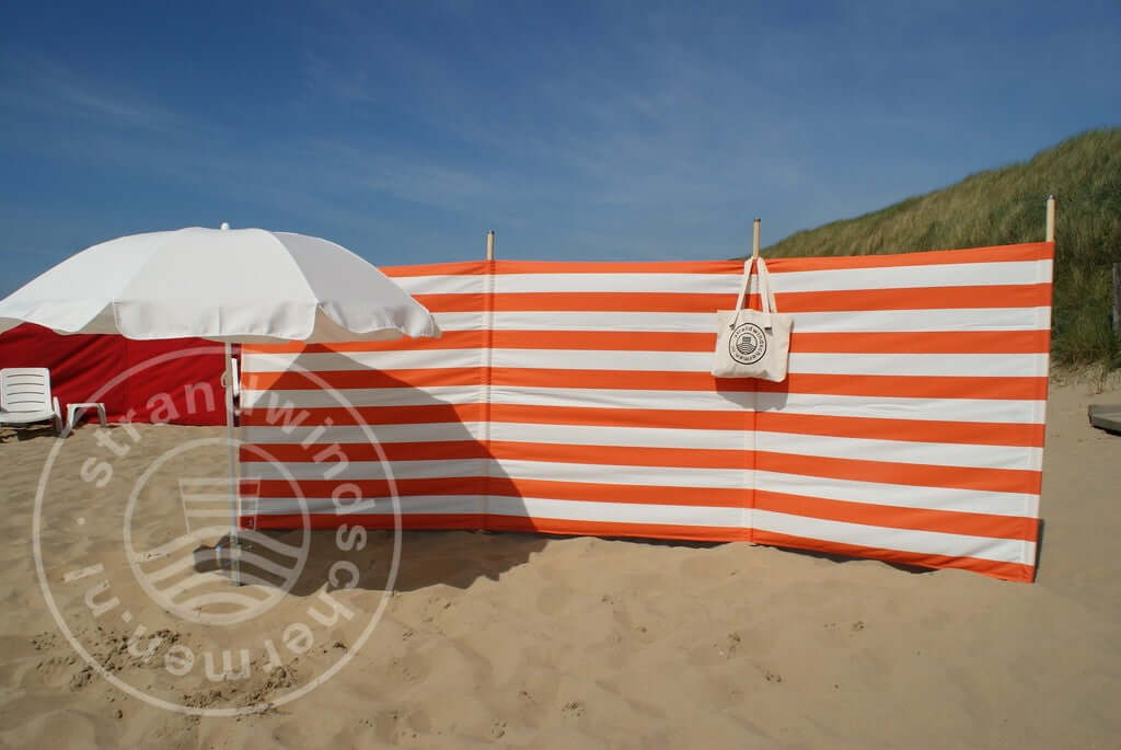 4m Oranje/Wit Dralon Windscherm - 4m