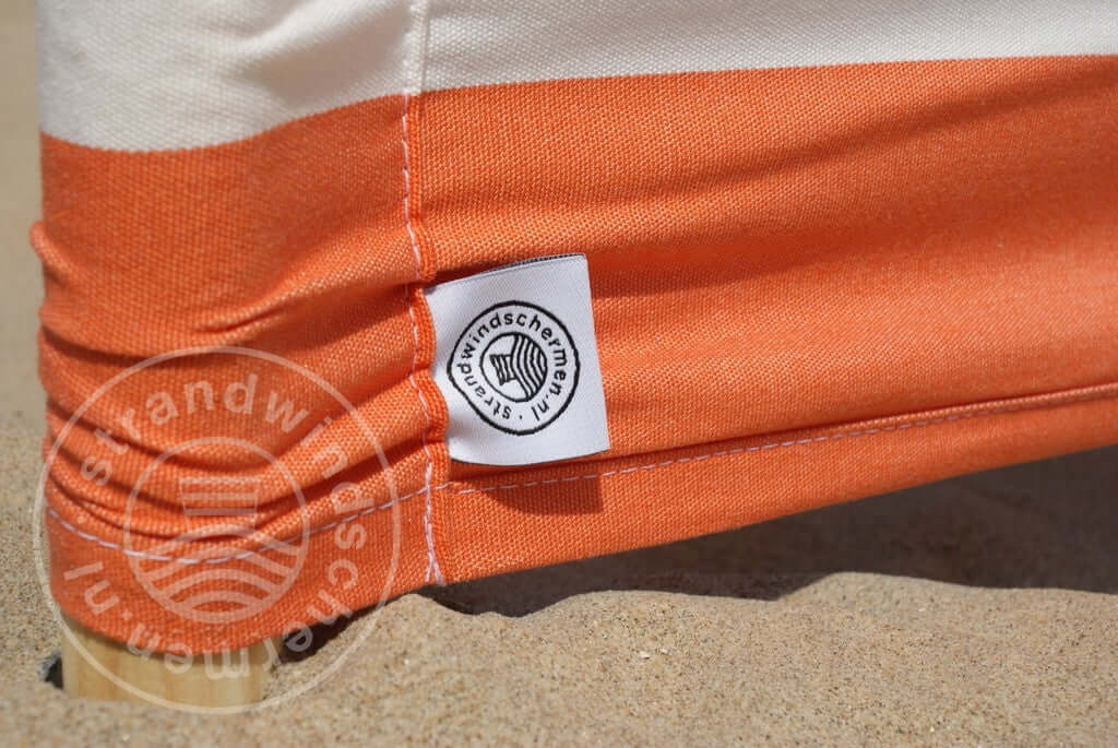 7 m orange/weißer Dralon Windschutz – 7 m
