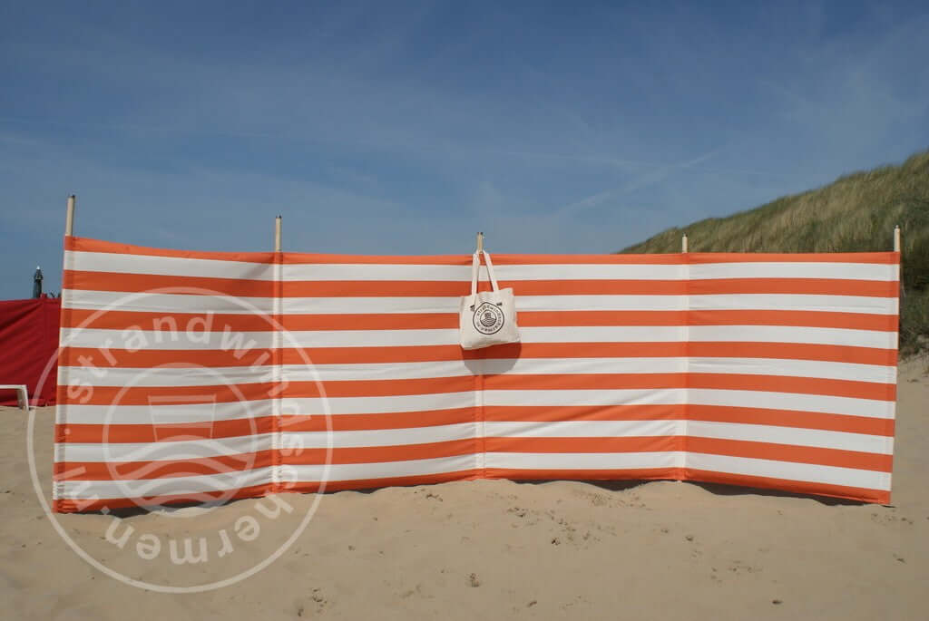 Doek-5m-Oranje/Wit Dralon Windscherm-Doek