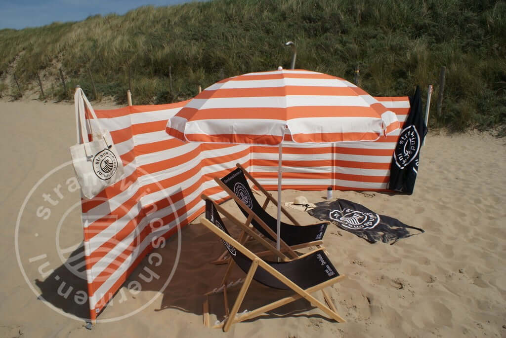 fabric-6m-Orange/White Dralon Windbreaker-Cloth