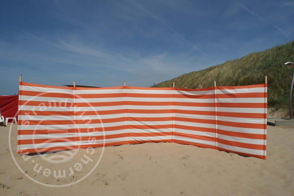fabric-6m-Orange/White Dralon Windbreaker-Cloth