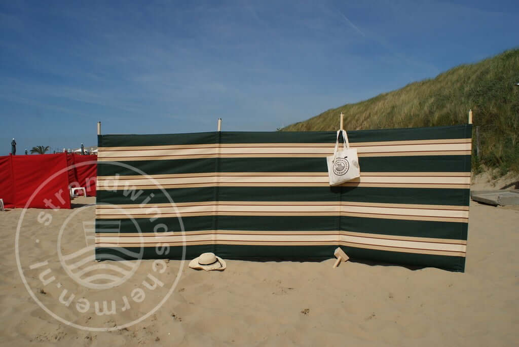 4m Groen/Bruin/Beige Dralon Windscherm - 4m