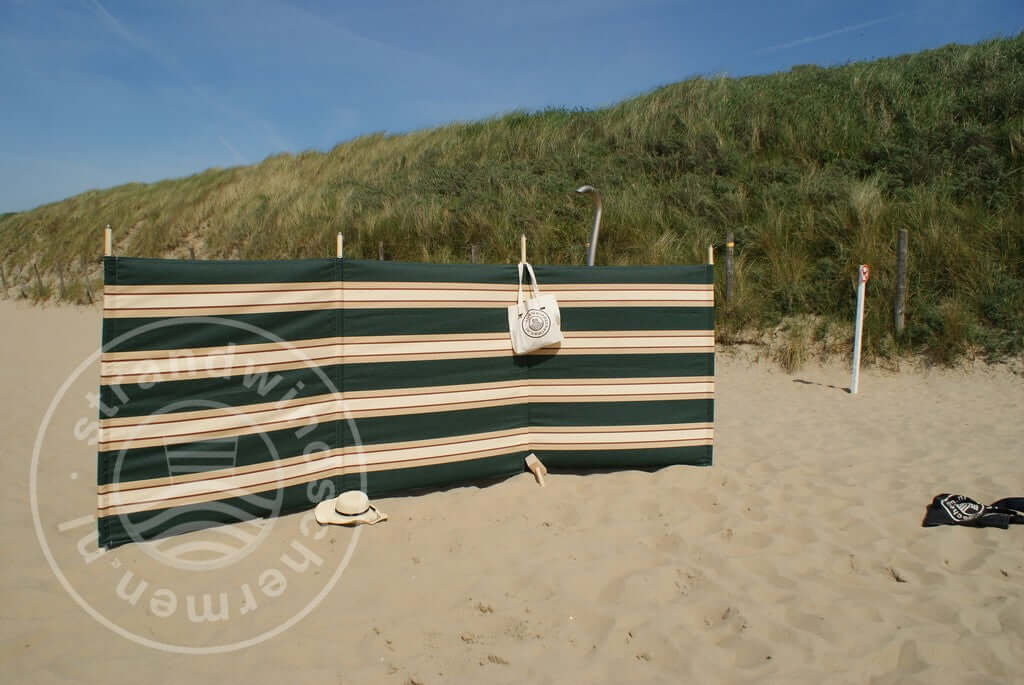 4m Groen/Bruin/Beige Dralon Windscherm - 4m