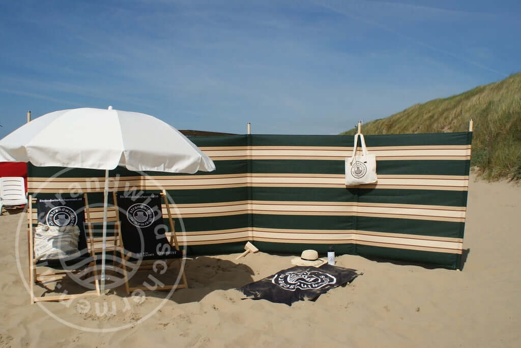 Doek-5m-Groen/Bruin/Beige Dralon Windscherm-Doek