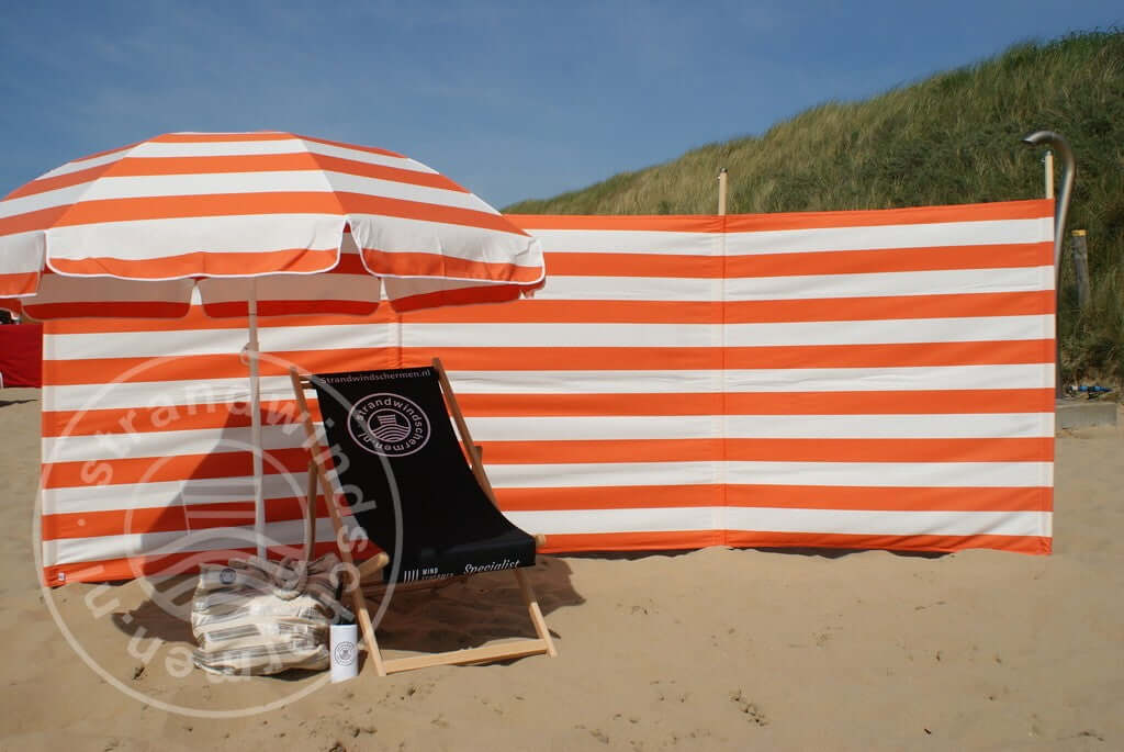 Orange/White Dralon Parasol Ø180cm