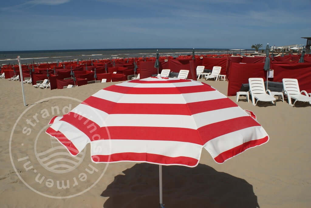 Parasol Dralon Rouge/Blanc Ø180cm