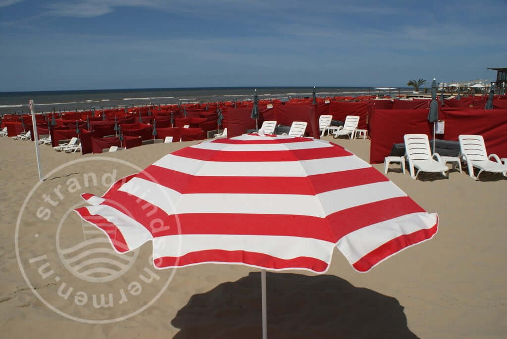 Parasol Dralon Rouge/Blanc Ø180cm