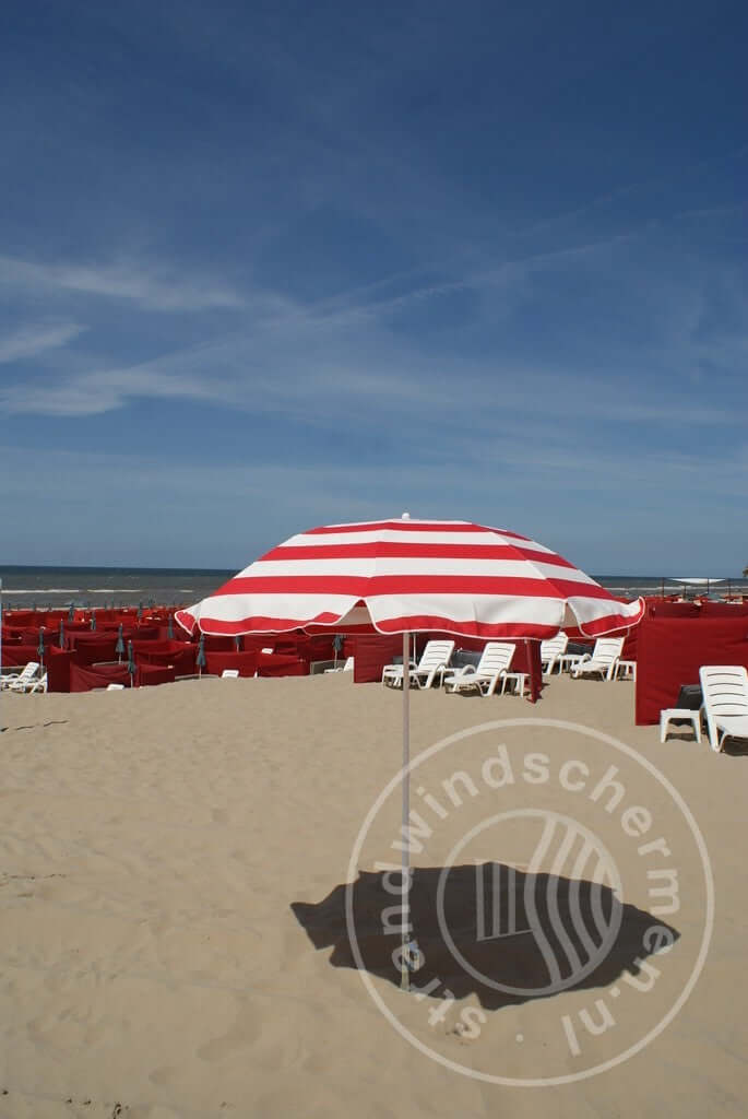Parasol Dralon Rouge/Blanc Ø180cm