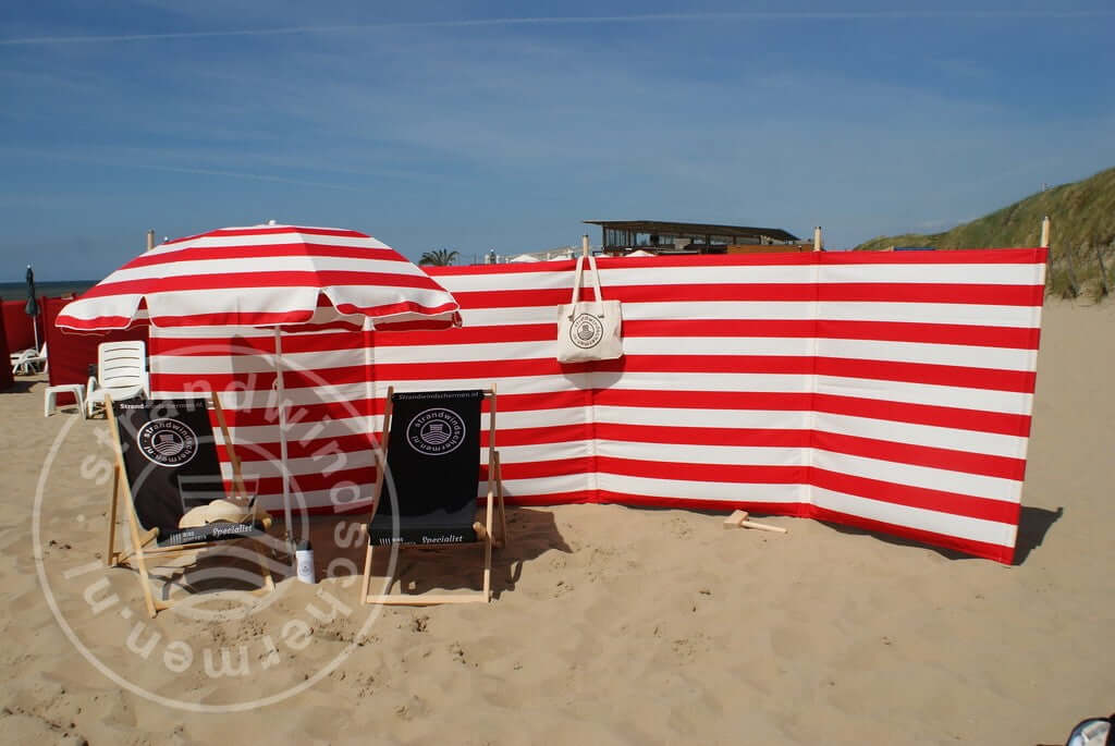 Parasol Dralon Rouge/Blanc Ø180cm
