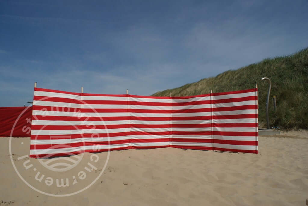 7 m rot/weißer Dralon Windschutz – 7 m