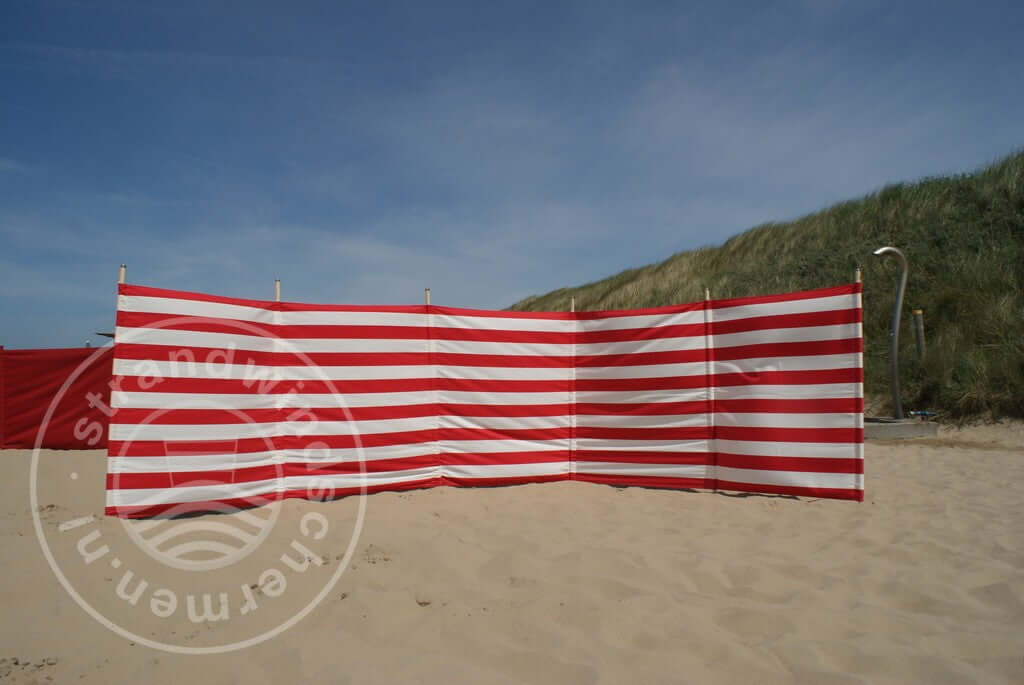 fabric-6m-Red/White Dralon Windbreaker-Cloth