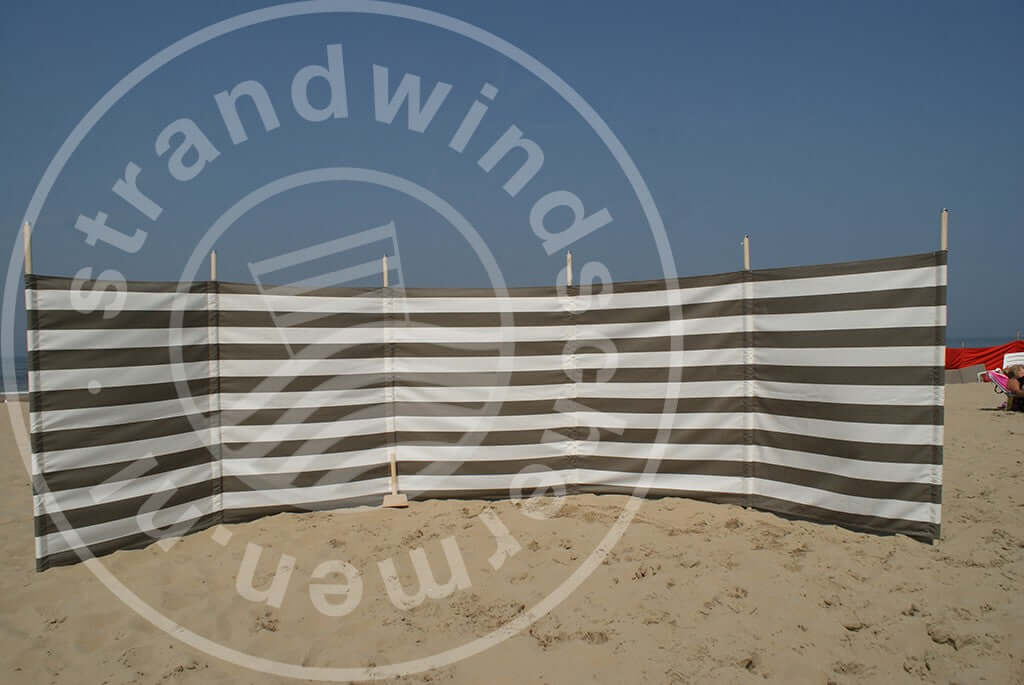 7m Taupe/Weiß Dralon Windschutz - 7m