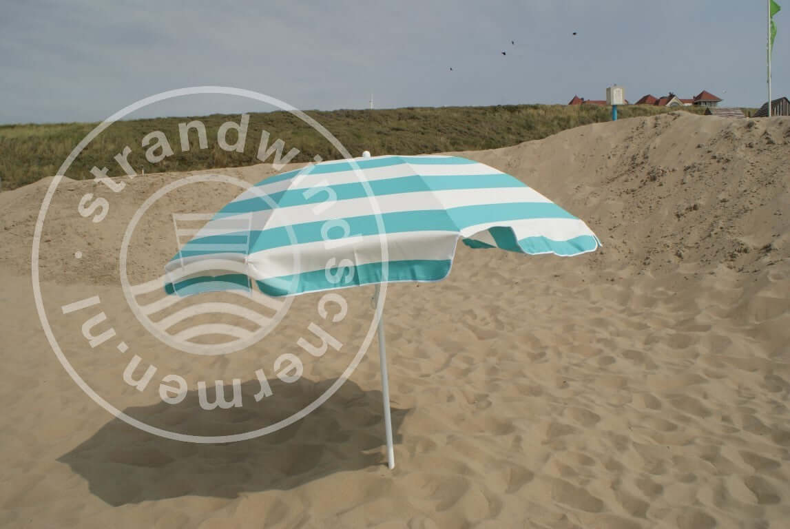 Parasol Turquoise/Blanc Dralon Ø180cm
