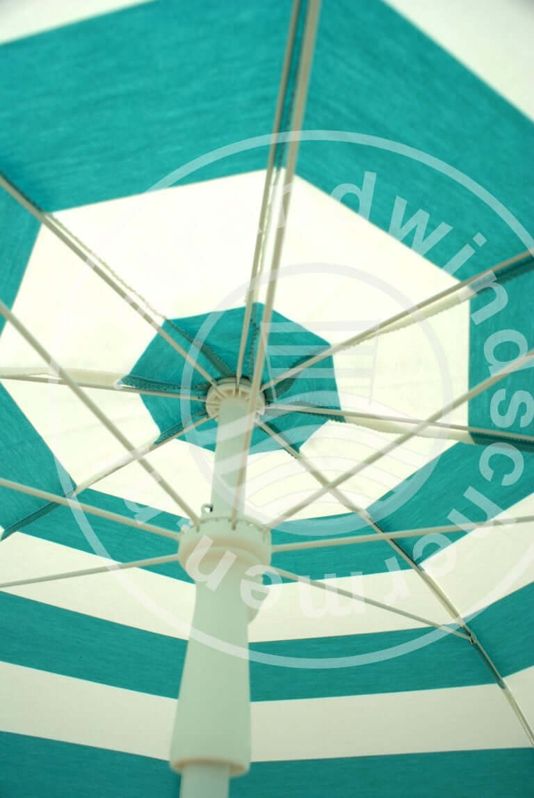 Parasol Turquoise/Blanc Dralon Ø180cm