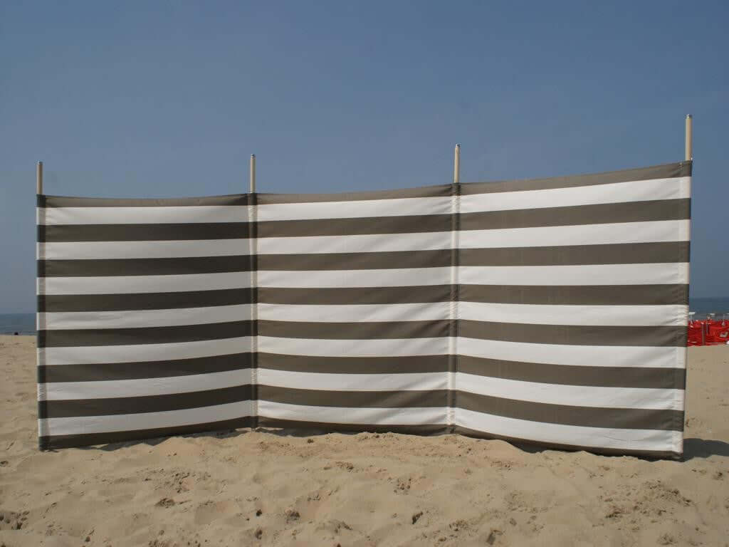 Paravent Dralon taupe/blanc 4 m - 4 m