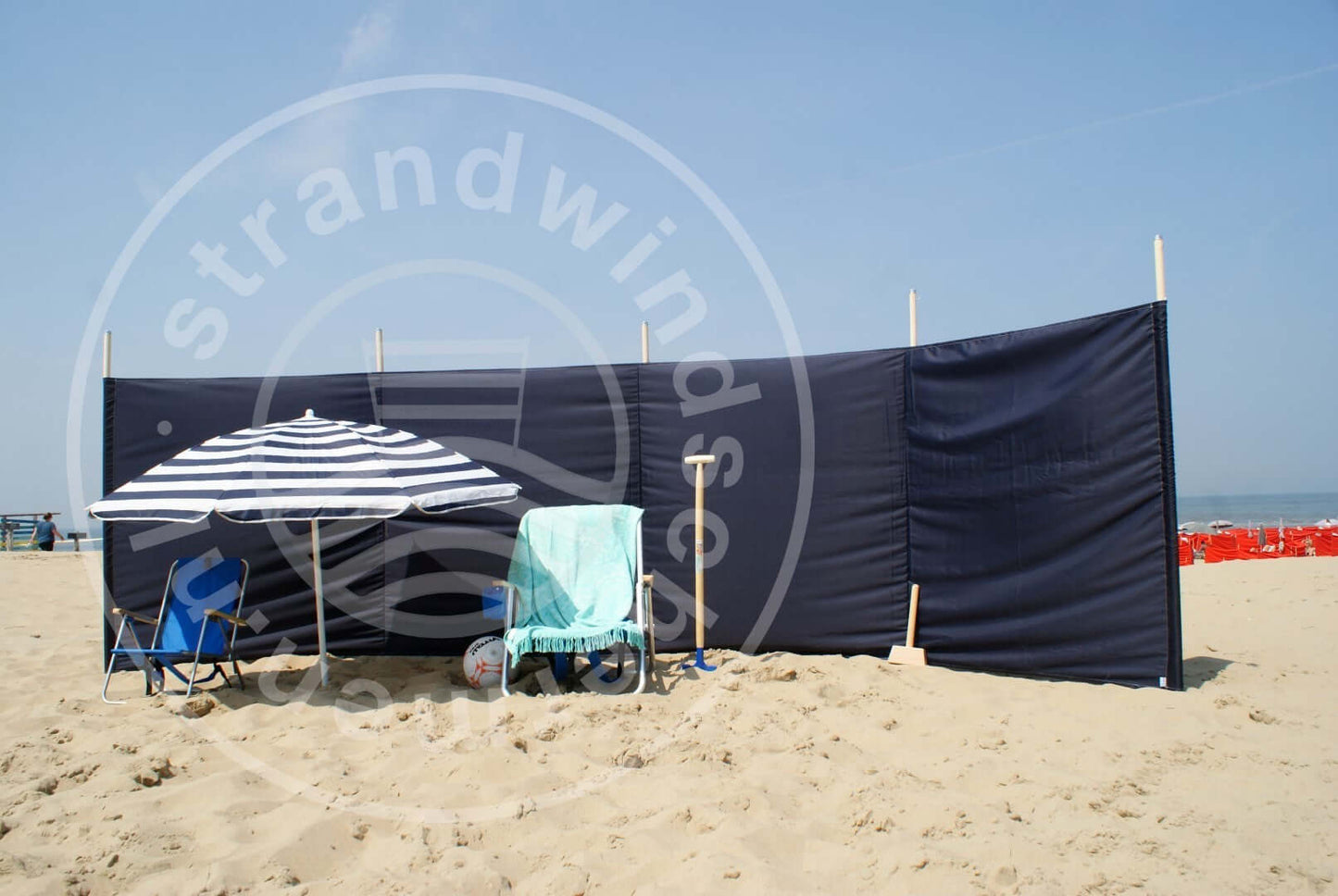 6m Donker-Blauw Nylon Windscherm - 6m