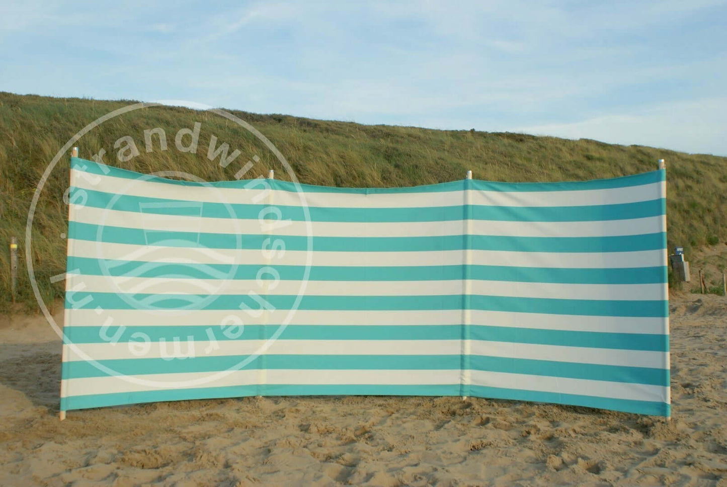 Paravent -vent Turquoise/Blanc Dralon 4m - 4m