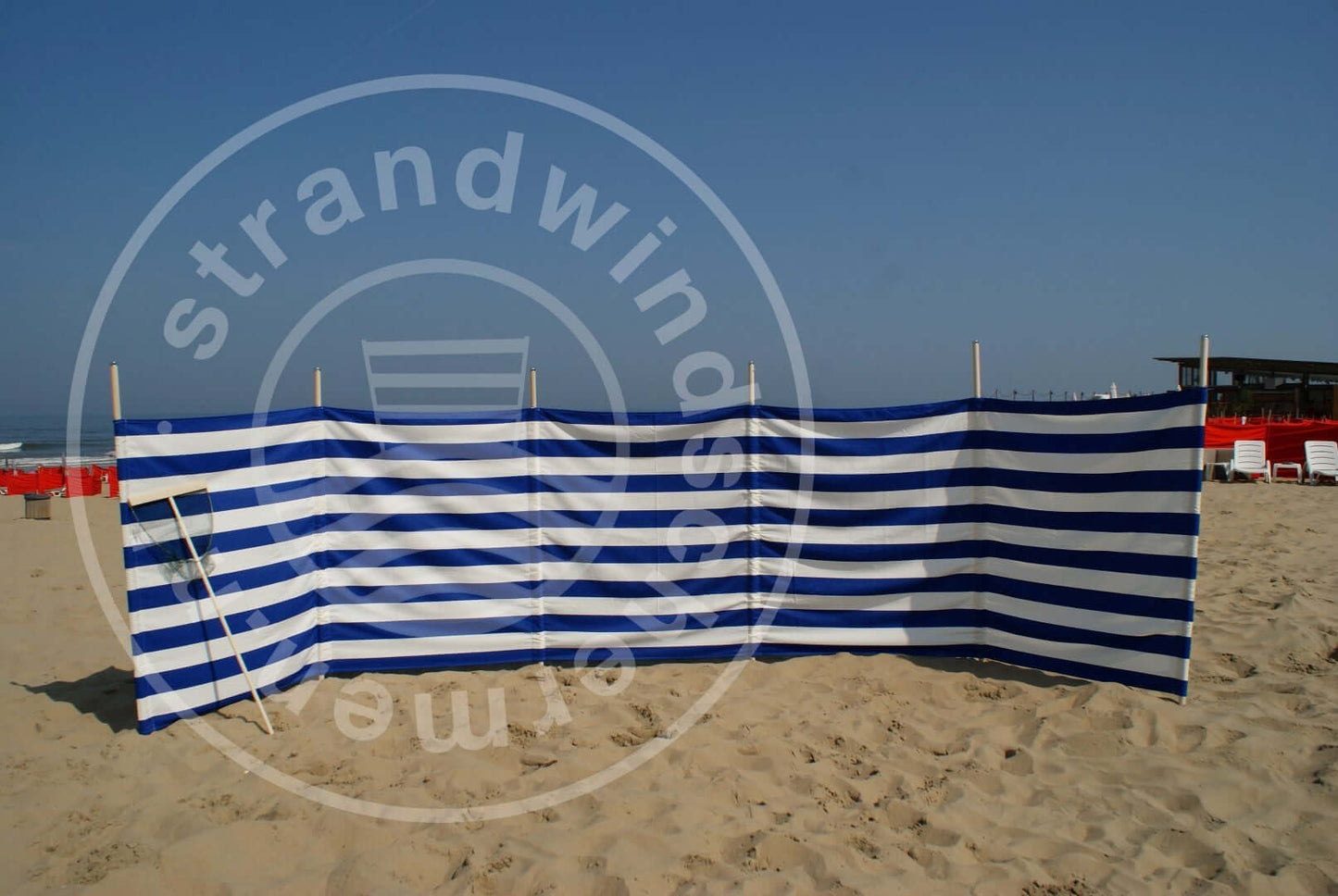 fabric-7m-Cobalt-Blue/White Dralon Windbreaker-Cloth