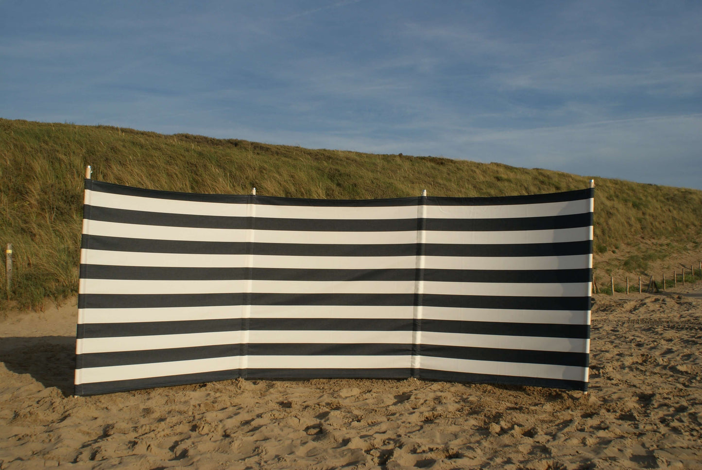 4m Marine-Blauw/Wit Dralon Windscherm - 4m