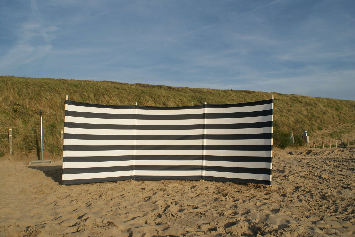 4m Marine-Blauw/Wit Dralon Windscherm - 4m