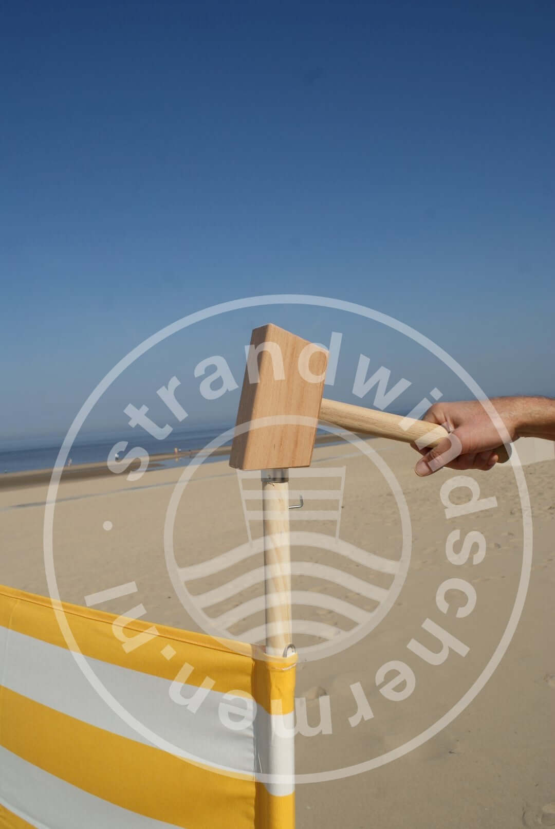 5 m gelb/weißer Dralon Windschutz – 5 m