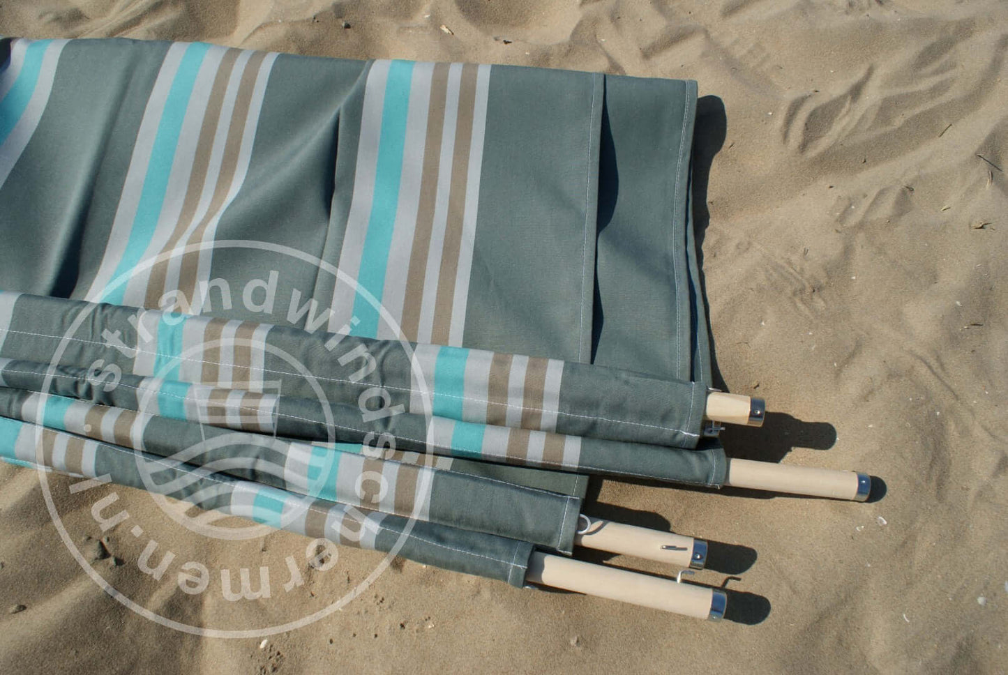 4m Grijs/Taupe/Turquoise Dralon Windscherm - 4m