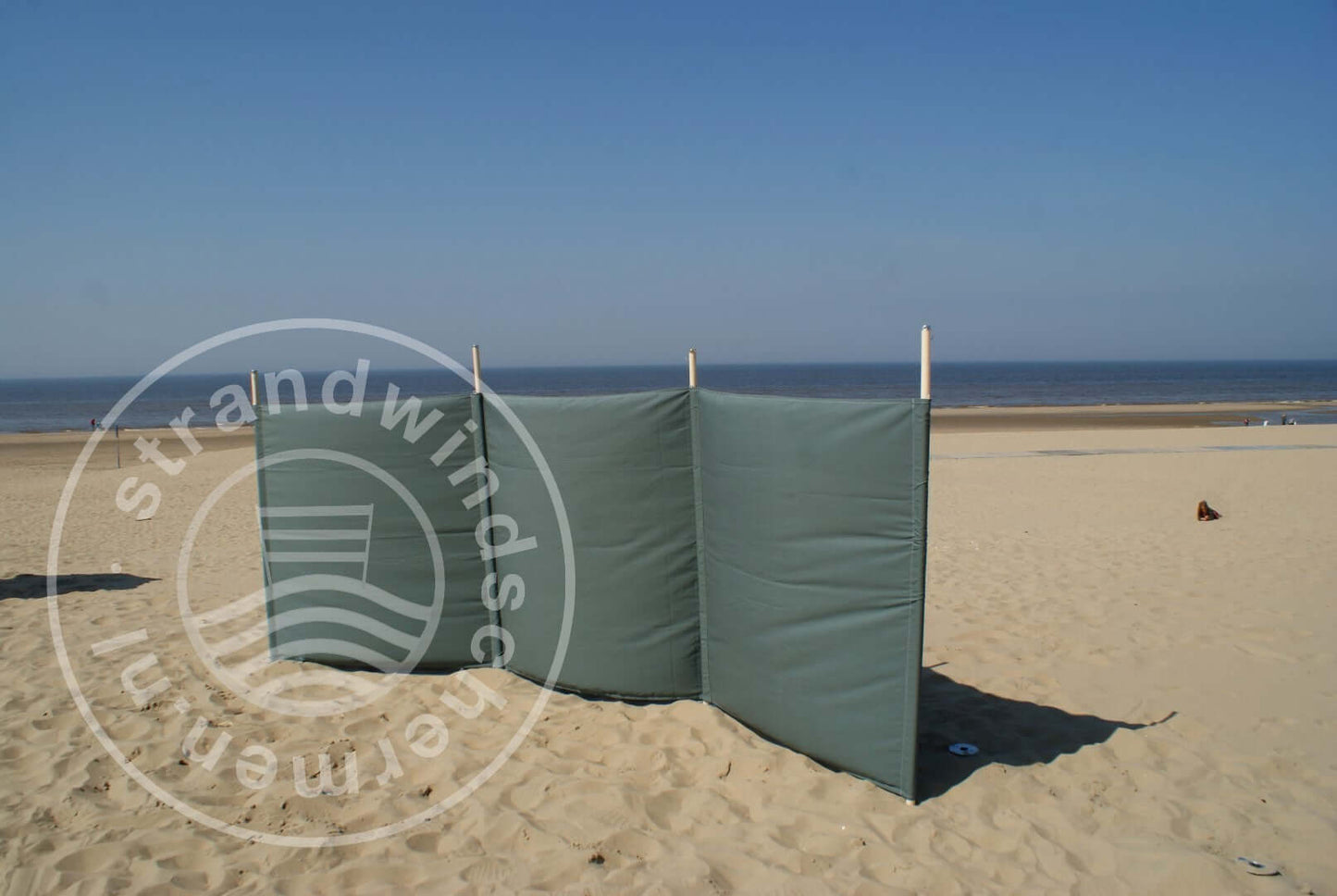 4m Effen Grijs (met groene tint) Dralon Windscherm - 4m