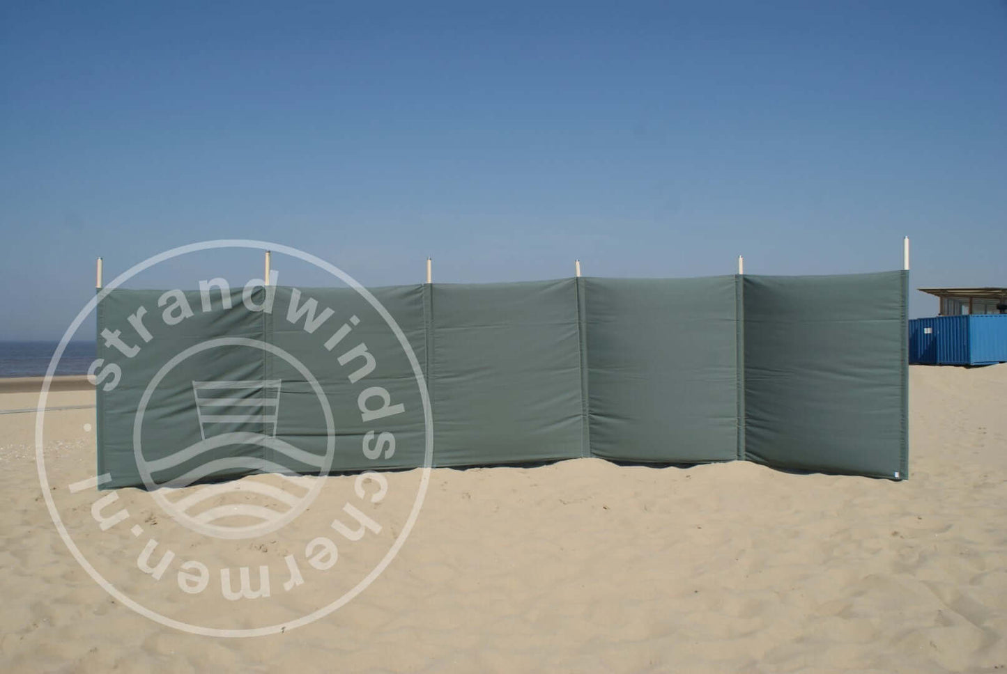 6m Effen Grijs (met groene tint) Dralon Windscherm - 6m
