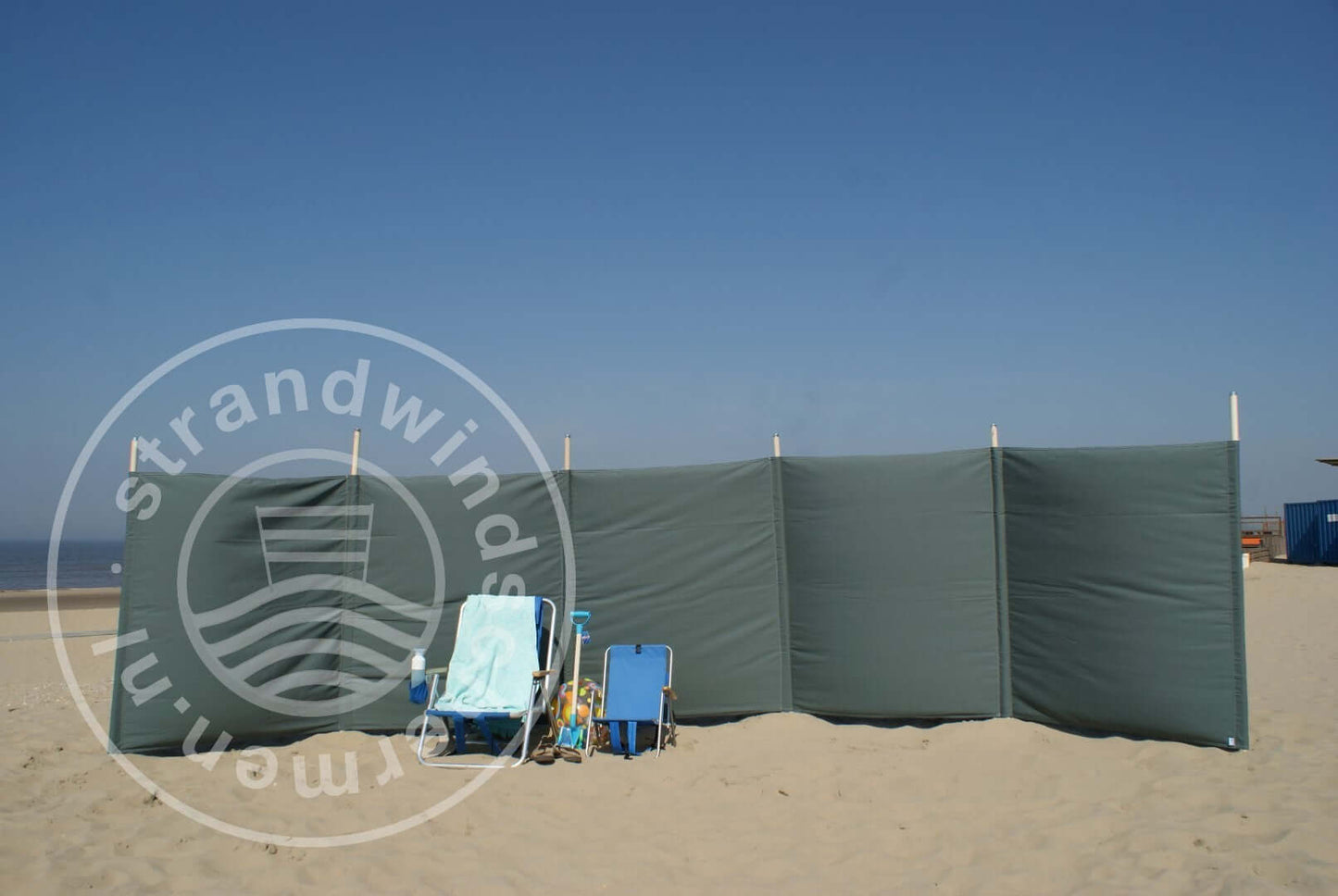 6m Effen Grijs (met groene tint) Dralon Windscherm - 6m