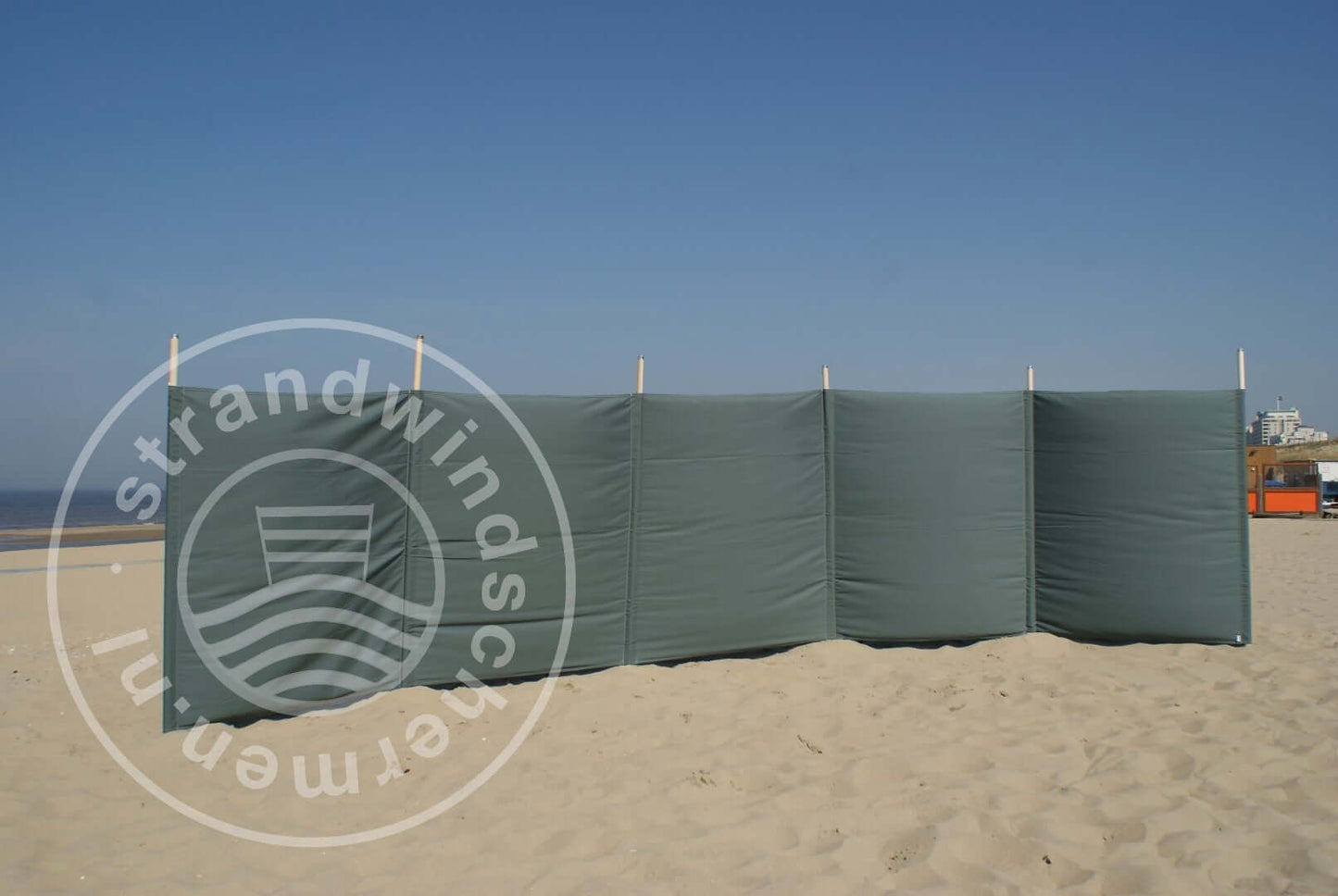 6m Effen Grijs (met groene tint) Dralon Windscherm - 6m