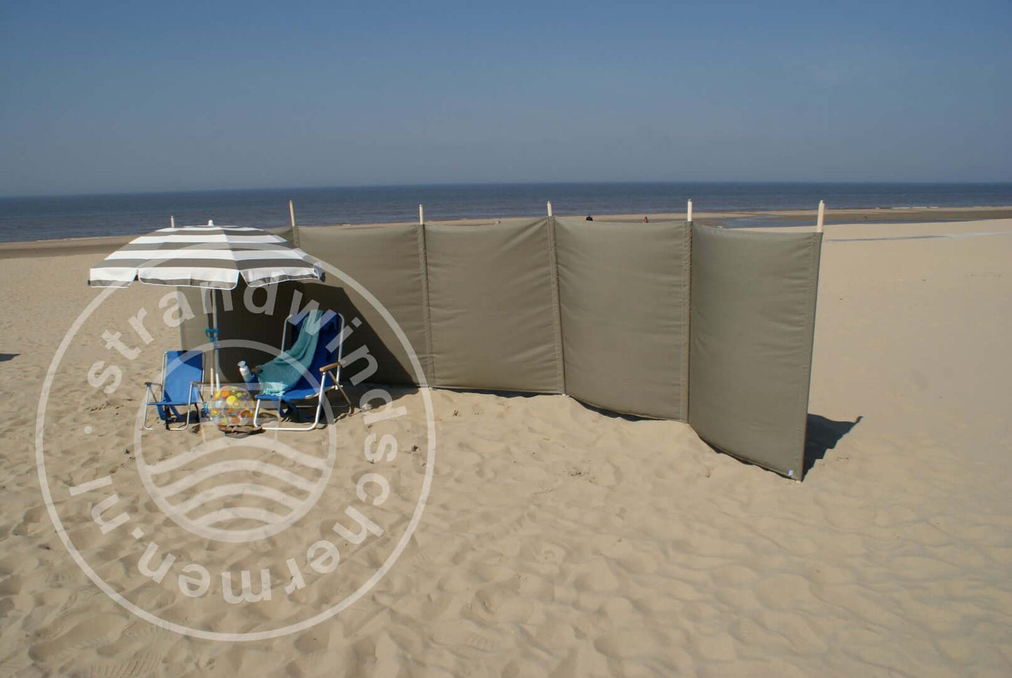 6m Effen Taupe Dralon Windscherm - 6m