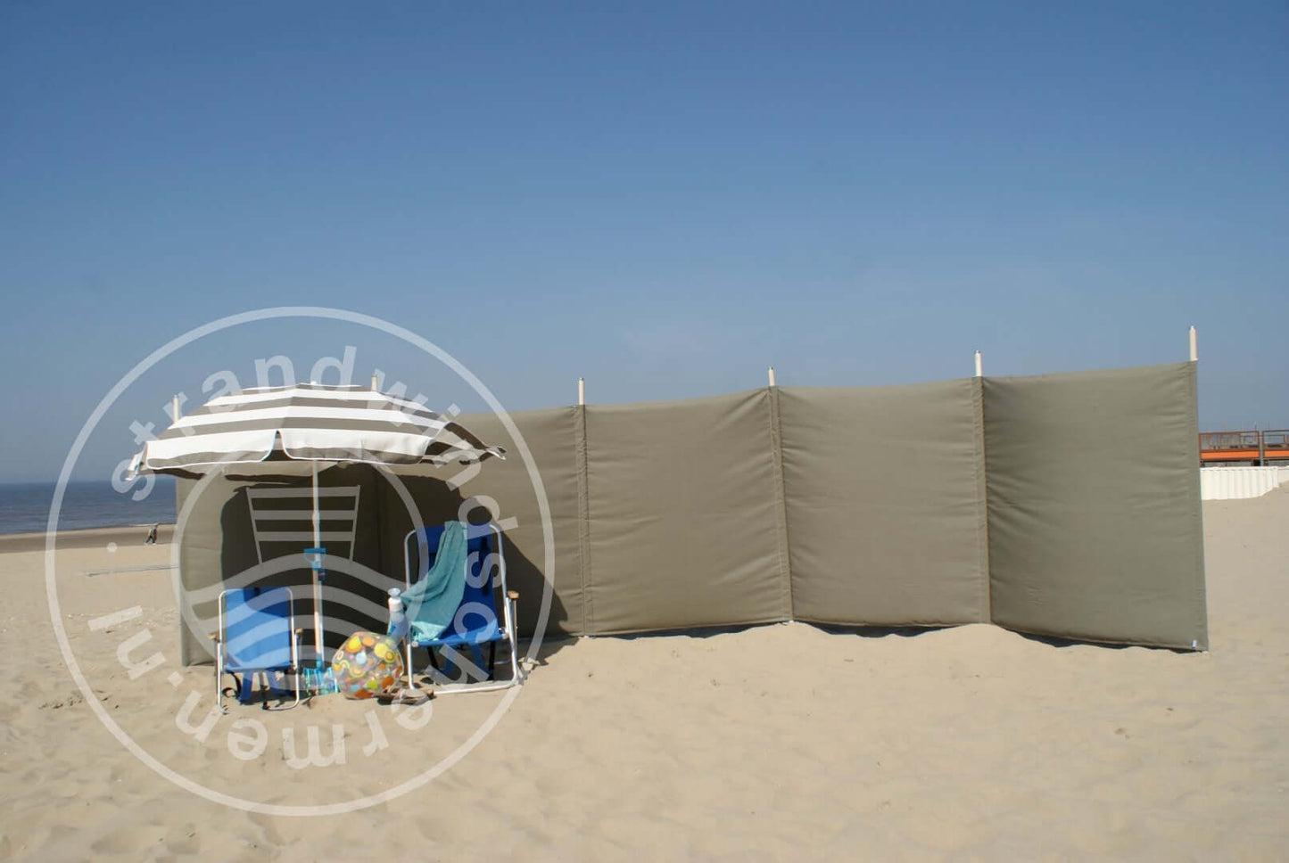 6m Effen Taupe Dralon Windscherm - 6m