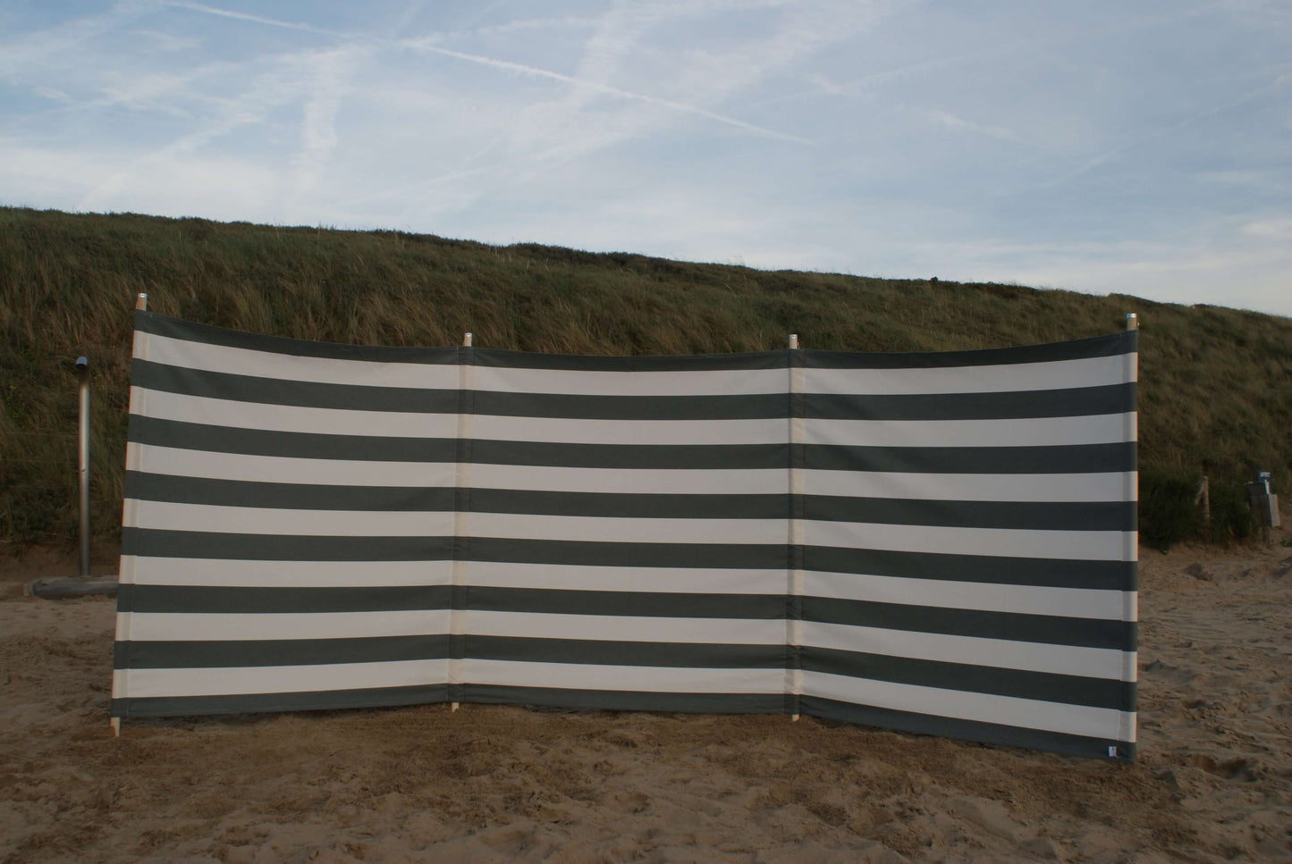 4m Grijs(met groene tint)/Wit Dralon Windscherm - 4m