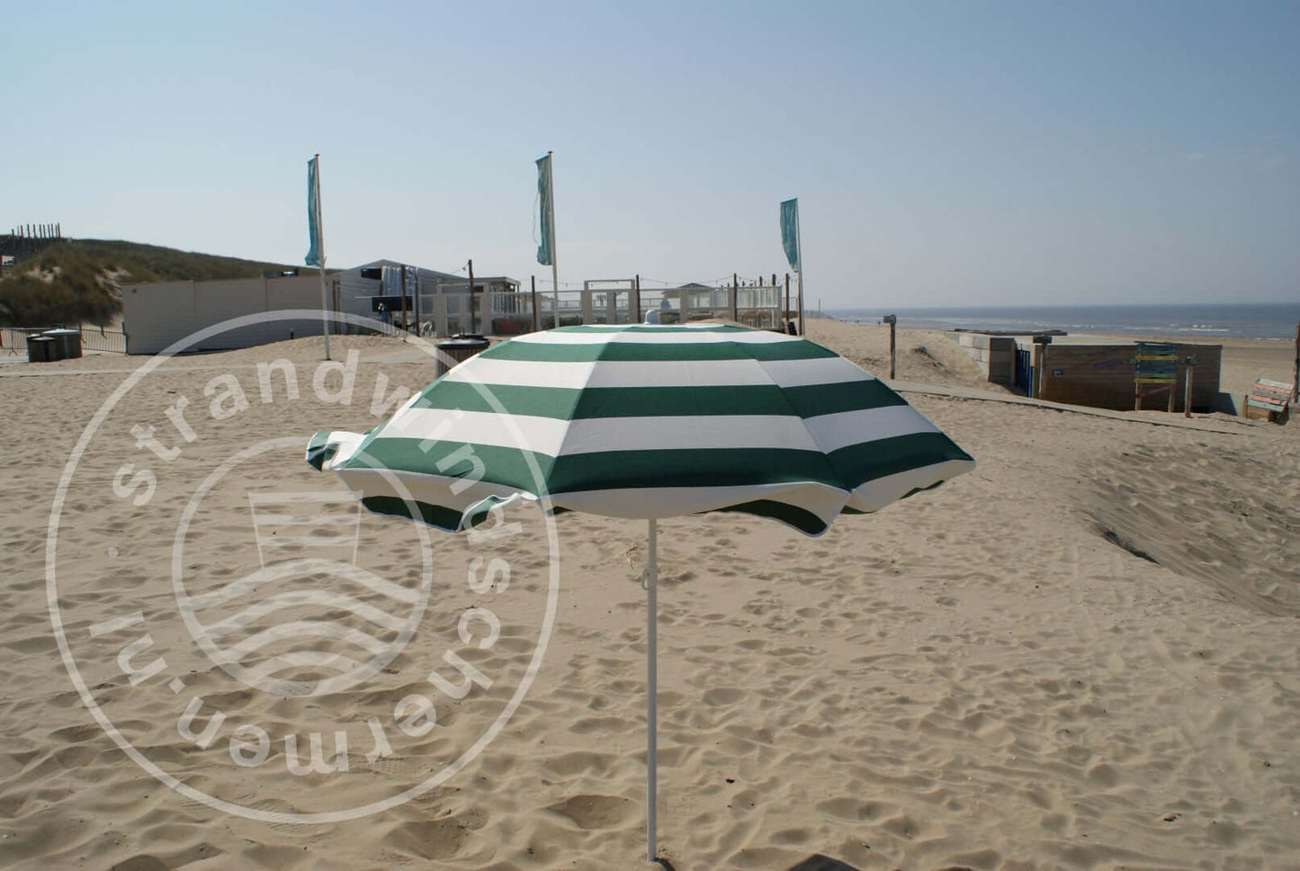 Green/White Dralon Parasol Ø180cm
