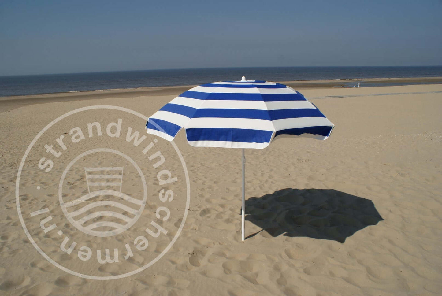Cobalt-Blue/White Dralon Parasol Ø180cm