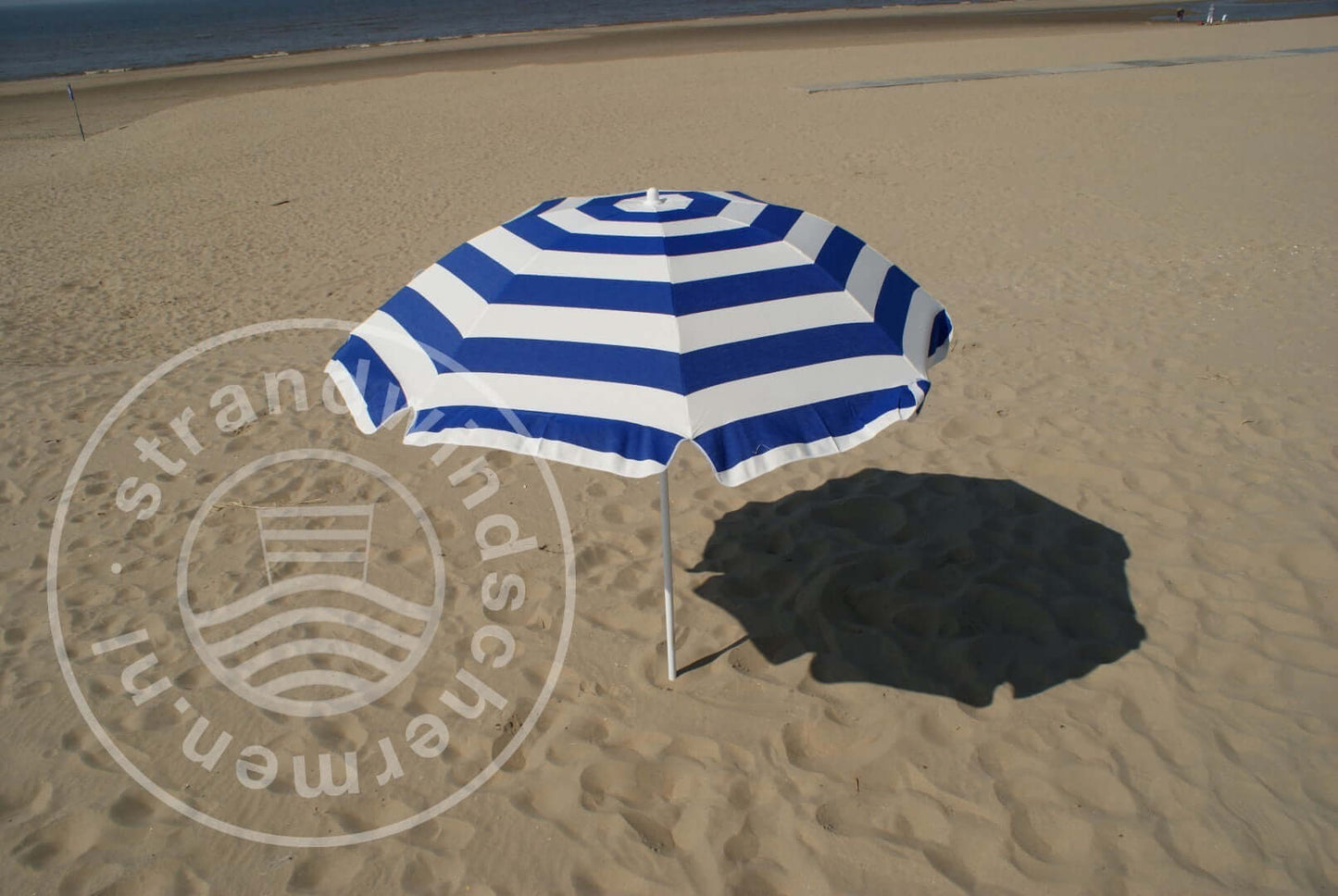 Cobalt-Blue/White Dralon Parasol Ø180cm