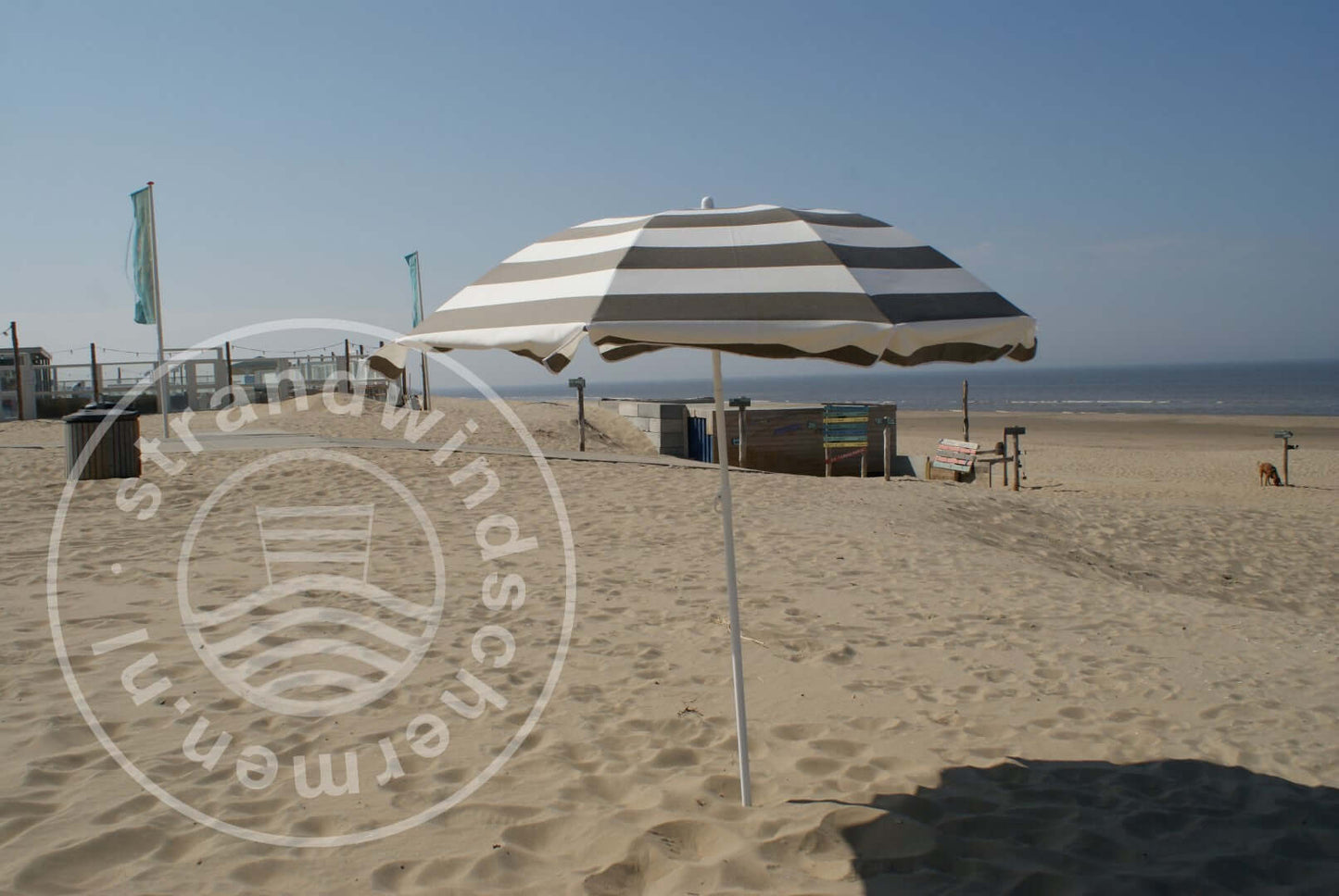 Taupe/Wit Dralon Parasol Ø180cm