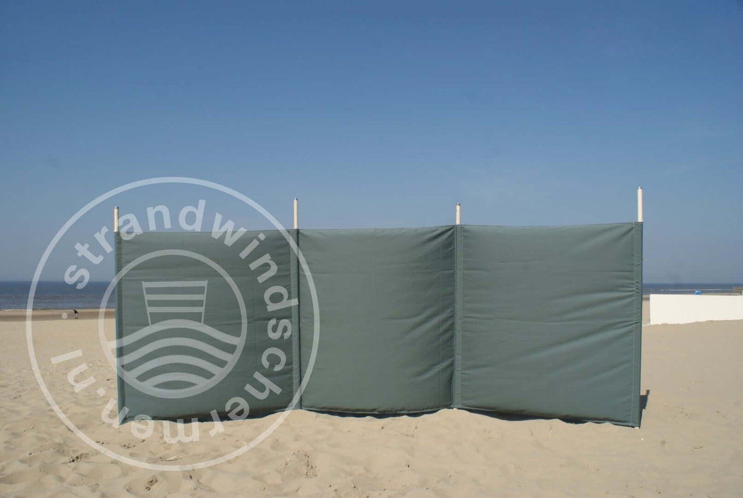 Doek-4m-Effen Grijs (met groene tint) Dralon Windscherm-Doek