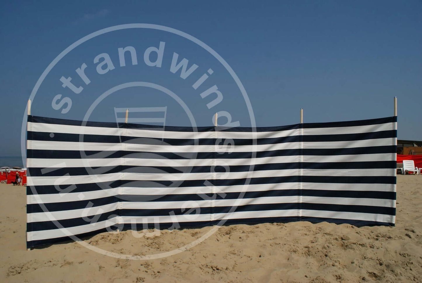 Doek-5m-Marine-Blauw/Wit Dralon Windscherm-Doek