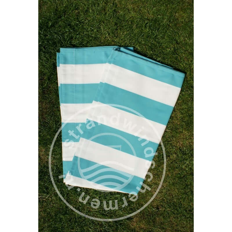 Doek-7m-Turquoise/Wit Dralon Windscherm-Doek